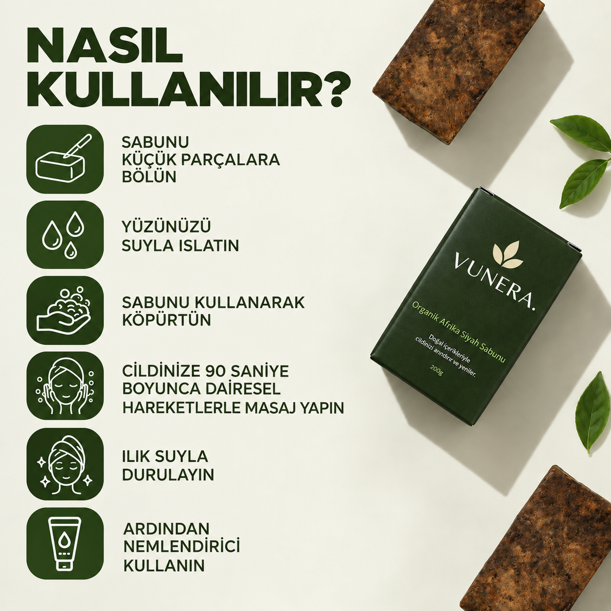 VUNERA Afrika Siyah Sabunu – Akne & Leke Karşıtı Doğal Bakım